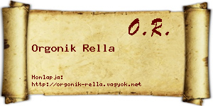 Orgonik Rella névjegykártya
